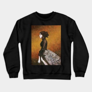 Victorian Peacock Girl Crewneck Sweatshirt